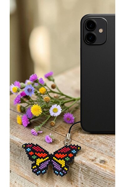 SEARD Miyuki Beads Handmade Colorful Butterfly Phone Charm - Charm