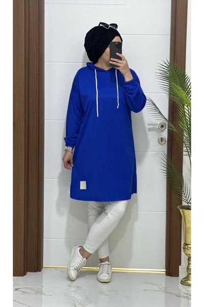 MODA ALMİRA 4280 K35 YENİ SEZON ARMALI SAKS BÜYÜK BEDEN TUNİK