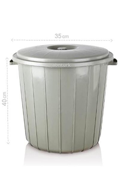 abnturk 25 Litre Yuvarlak Kapaklı Büyük Çöp Kovası Sağlam Kalite Plastik Çöp ...