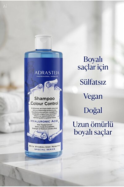 Renk Koruyucu Şampuan 400 Ml Boyalı Saçlar İçin Colour Control Sülfatsız Vegan Doğal