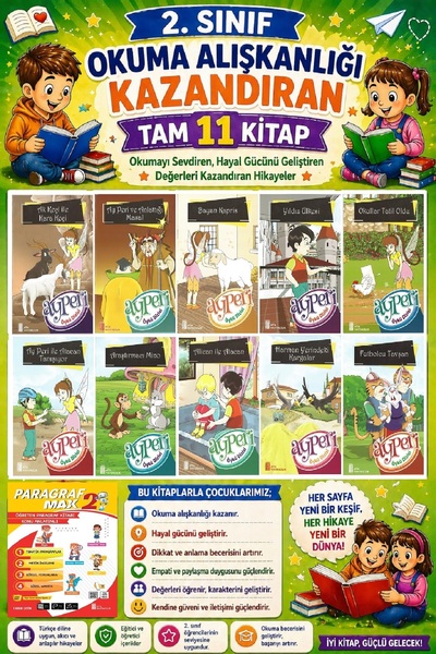 Ata Yayıncılık 2. Sınıf Okuma Alışkanlığı Kazandıran Okumayı Sevdiren Tam 11 ...