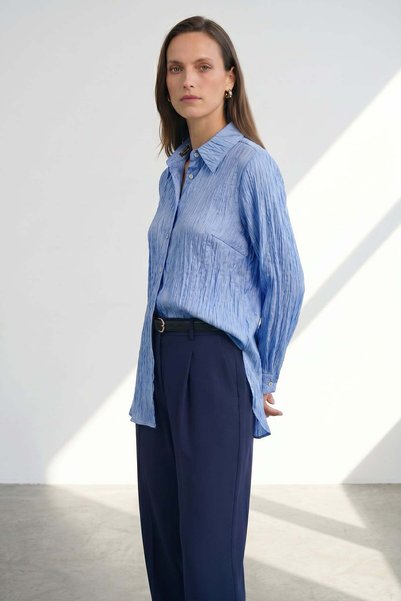 Sateen Casual Shirt - Blue
