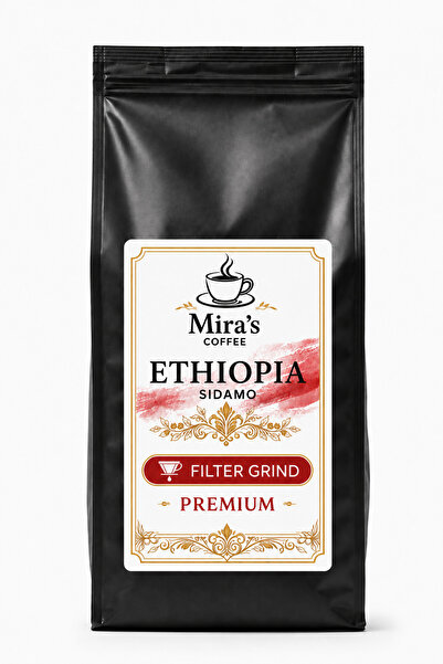 Mira's Coffee قهوة إثيوبيا المفلترة 1000 جرام 100% أرابيكا - حبوب قهوة مطحونة