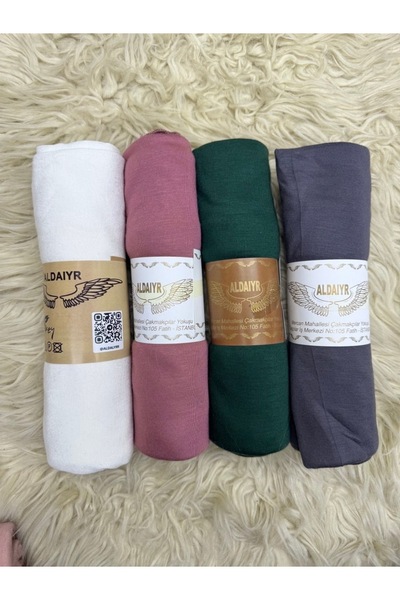ALDAIYR 4 قطع من الشال القطني الممشط العادي