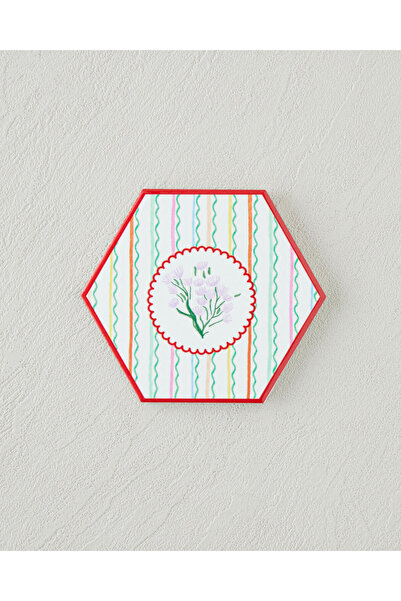 English Home Floral Stripe Ceramic Coaster 11 cm Colorful