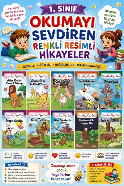 Ata Yayıncılık 1. Sınıf Okumayı Sevdiren Renkli Resimli Hikayeler 24- 10 Kitap