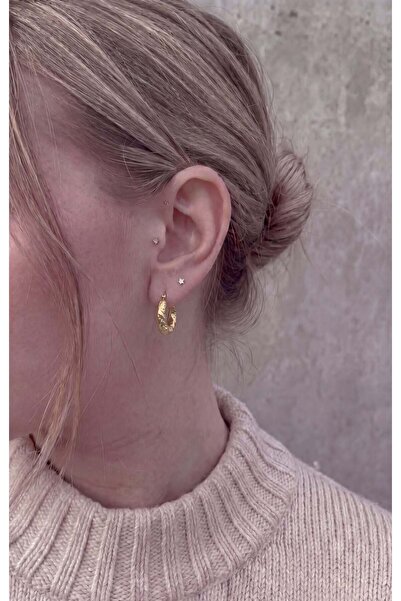 Swen Collection Gold Renkli Çelik Küpe