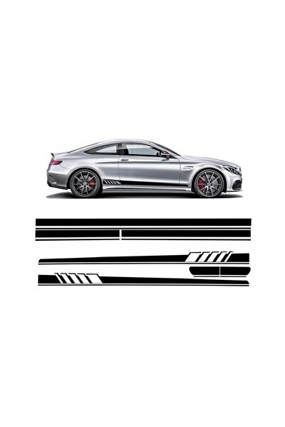 tuningset Set Autocolante Laterale și Capotă Superioară Plafon Hayon Negru Ma...