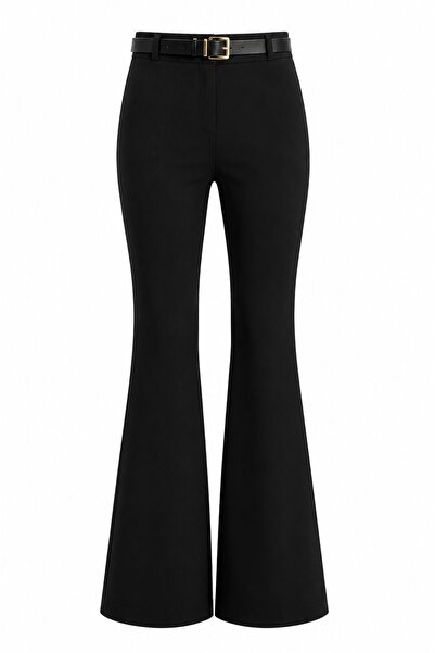 Serpirella Butik Pantaloni negri cu centură spaniolă