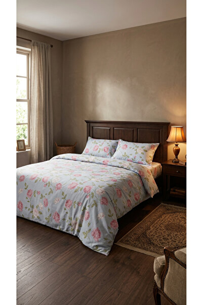 Menderes Home Cotton Collection Kışlık Pazen Çift Kişilik Nevresim Seti Rose