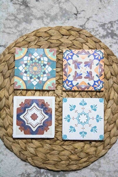 Begoloni Stone Decor Set od 4 šoljica od prirodnog kamena, dimenzija 10x10x1 cm