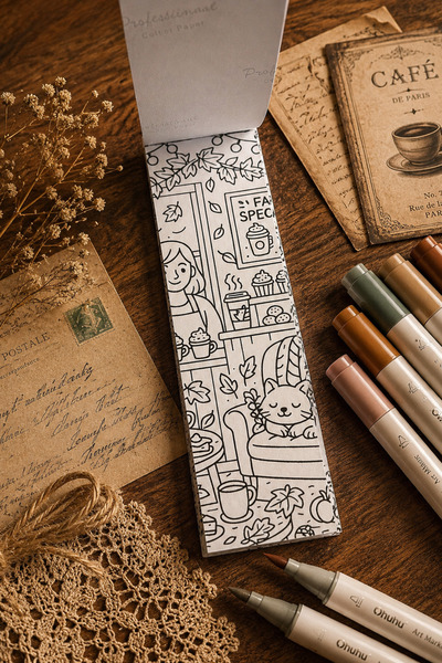 stickybloom Kitap Ayracı Cozy Girl Moments Boyama Kitabı
