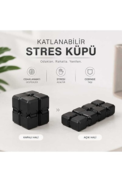 Luvena Yeni Nesil Katlanabilir Stres Küpü Sonsuz Küp Oyuncak Fidget Küp Taşın...