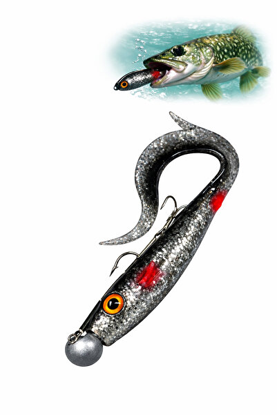 sr sazanrig Shock Tail 19 cm Üçlü İğne Çelik Tel Modifiyeli Hazır Zokalı Sili...