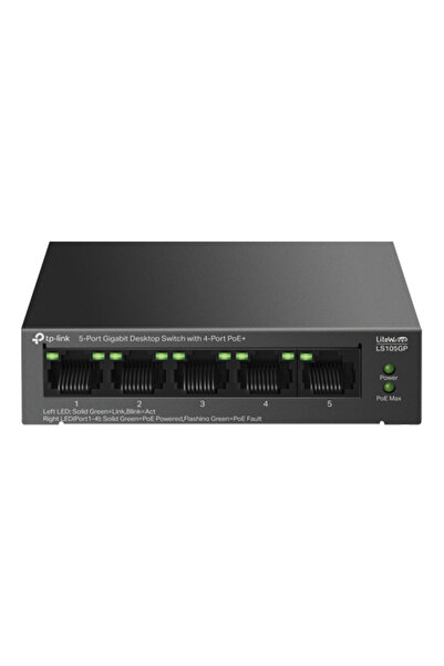 TP-LINK Switch LiteWave, 5 porturi Gigabit RJ45, 4xPoE+, Negestionat - LS105GP