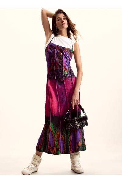 Desigual Pembe Kadın Bisiklet Yaka Elbise 26SWVW42
