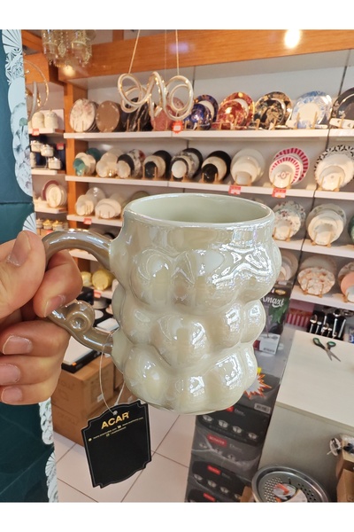 KESEN ZÜCCACİYE Black&white Porcelain Set of 6 Cups