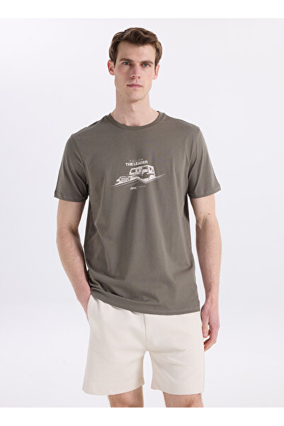 JEEP Haki Erkek Relaxed Baskılı T-Shirt J6SM-TST7339