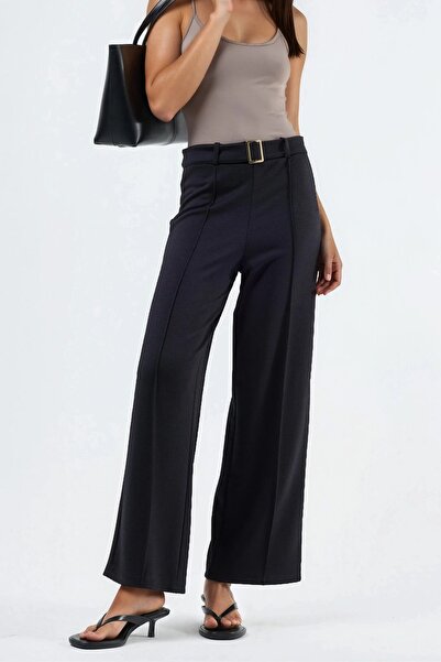 Hiccup Busem Belted High Waist Straight Leg Pants