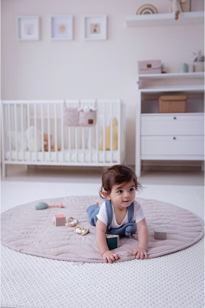 La Flore Mellifere OEKO-TEX® Sertifikalı Elyaf Dolgulu Keten Karışımlı Bebek Oyun Matı – Yumuşak ve Nefes Alabilir