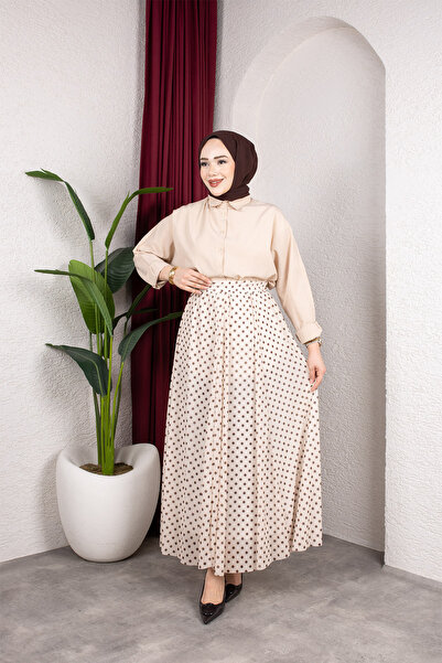 Sfg Life Moda Women's Lined Polka Dot Patterned Tulle Skirt