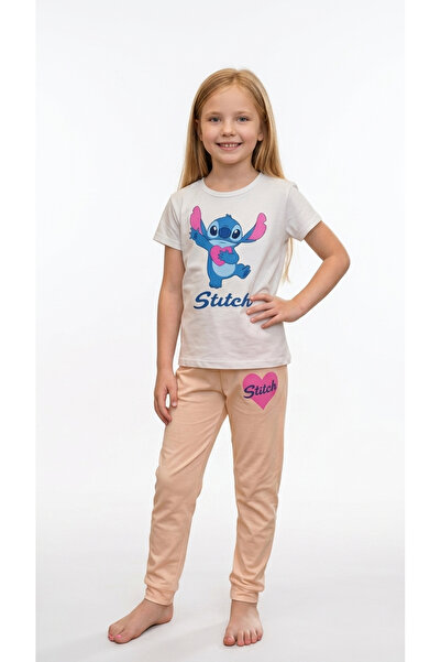 levanapajamas Girls' Pajamas with White Stitch Character and Bully