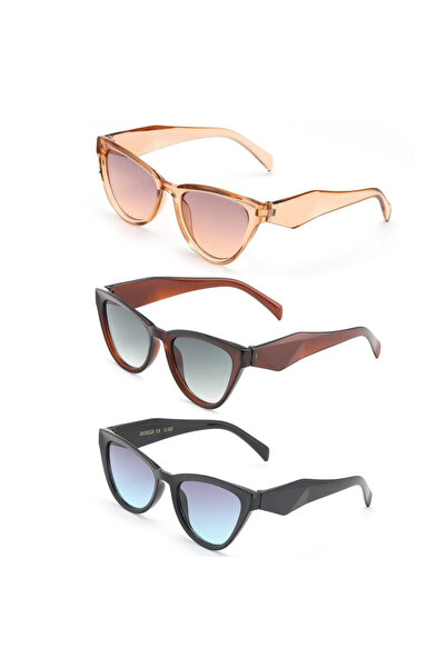 Lozzo 3-piece deal set women's uv400 protection cat eye sunglasses 23028
