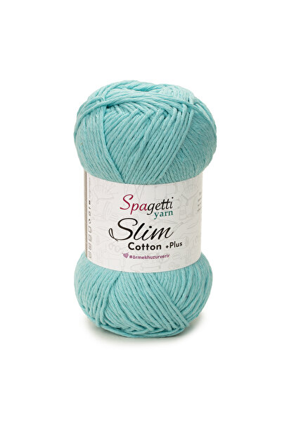 Spagettiyarn Fir de tricotat manual din bumbac subțire, verde mentă