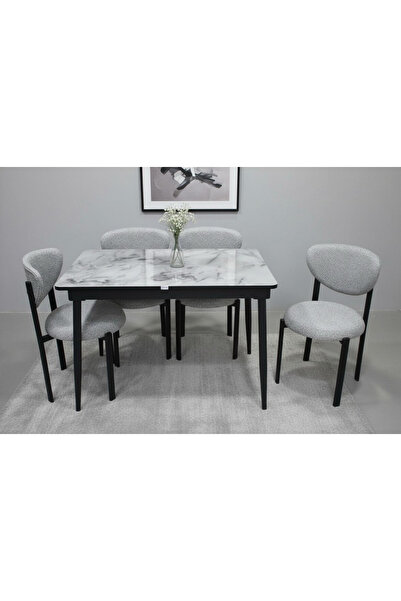ROYALİSA TABLE CHAİR ROYALİSA PERA 4 KİŞİLİK DİKDÖRTGEN MUTFAK MASA SANDALYE ...