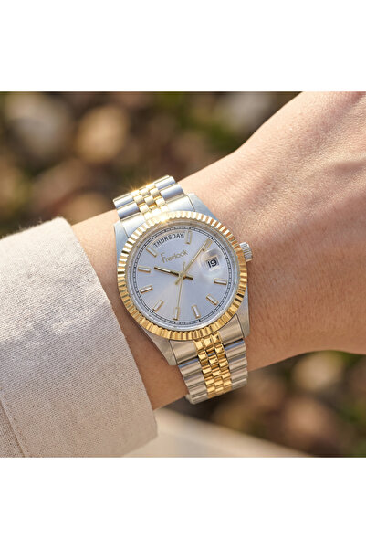 Freelook Jolie Silver and Gold Stainless Steel Watch for Women FL.4.10021-4