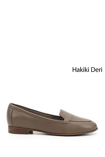 GÖNDERİ(R) Nerzfarbene Ballerinas aus echtem Leder für Damen/Mädchen