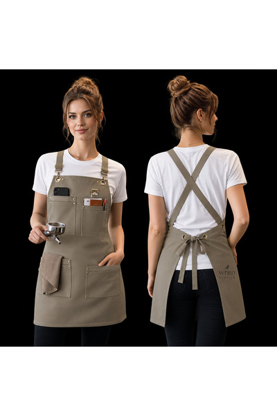 wren textile Barista önlüğü çapraz askı metal aksesuar