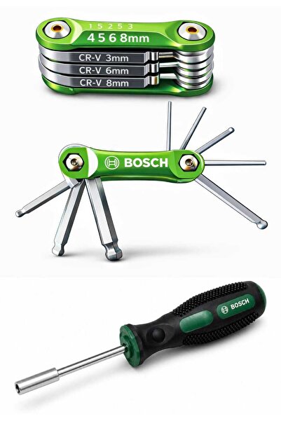 Bosch 8’li Katlanır Allen (Alyan) Seti ve tornavida