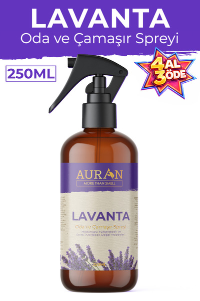 AURAN Lavanta Oda Ve Çamaşır Spreyi Oda Kokusu Oda Spreyi Room Spray 250ml