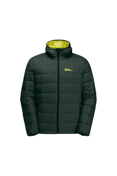 Jack Wolfskin 1207671_T0138 ATHER DOWN HOODY M Erkek Spor Mont Yeşil Sarı