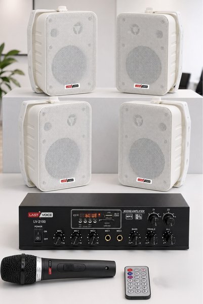 Lastvoice Soft Paket-3 hoparlör anfi Mikrofon Mağaza Ses Sistemi