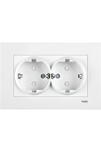 Viko Meridian Viko Karre Meridian White Double Grounded Socket Mek.