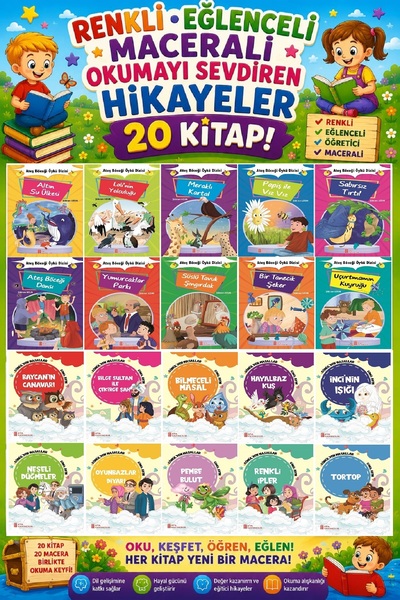 Ata Yayıncılık 1.Sınıf Renkli Eğlenceli Maceralı Okumayı Sevdiren Hikayeler 4...