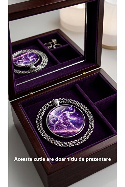 Oxolux, Lavinia Cadou elegant, colier medalion din seria Zodiac, design cosmi...