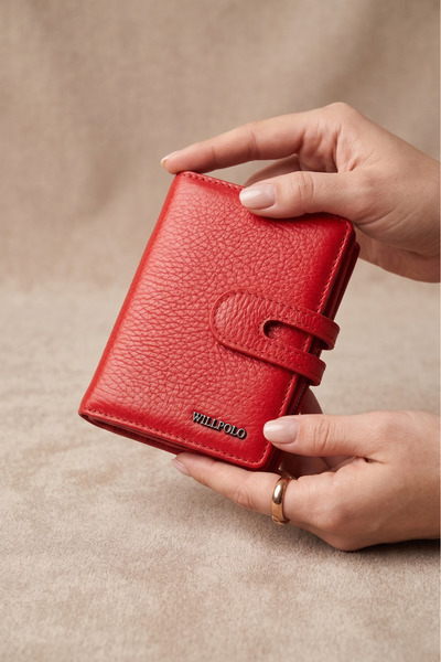 willpolo Genuine Leather Black Women's Wallet Card Holder with Coin Compartment