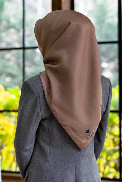 Vissona %100 Twill İpek Düz Bej Renkli Daha Tok Exclusive Serisi 90x90 Eşarp ...