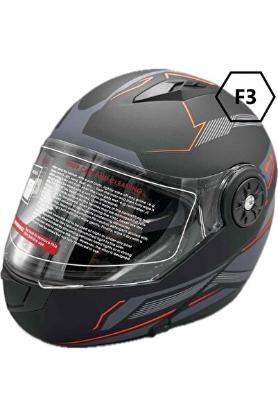 SEVGENT Jk-20 Jk115 Çeneli Motosiklet Kaskı Güneş Gözlüklü [F-3] Desen Xl Beden