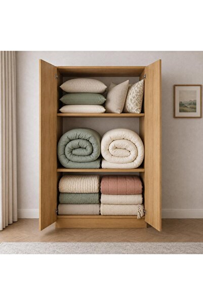 MODENZA %100 MDF 2 Kapaklı Yüklük - Çok Amaçlı Gardırop - Atlantik Çam