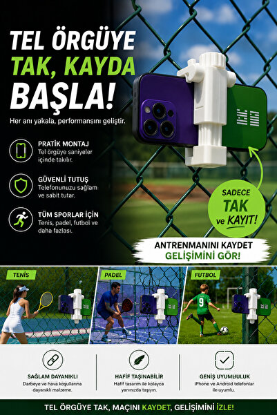 3B Ayarlanabilir Tenis Tel Örgü File Askılı Video Aparatı