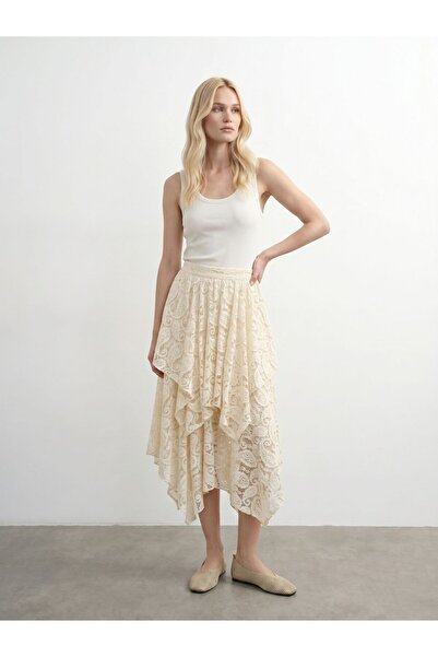 Vero Moda Asymmetrischer Rock VMSALLY Hohe Taille Langer Rock