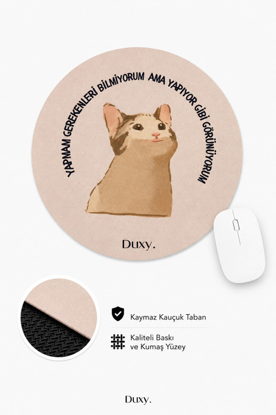 Duxy Mouse Pad din cauciuc Spirili, 19 cm, bază anti-alunecare, confortabil ș...
