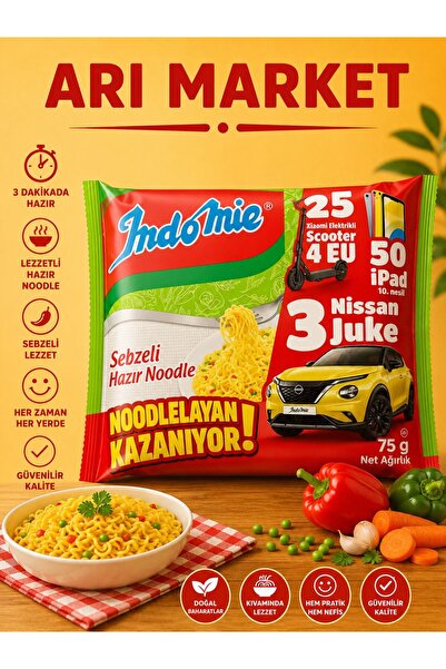 İndomie Arı Gıda Indo Mie Sebzeli Paket Noodle 75 gr