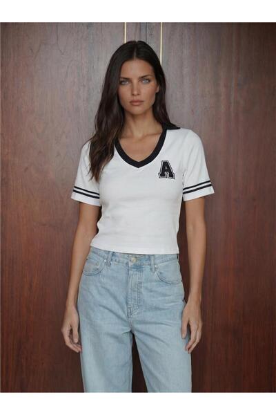 WeShaya White Flexible Knitwear Polo Collar Basic Short Sleeve Crew Neck Blou...