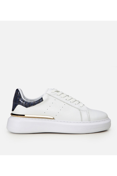 Hotiç Men's Leather White Light Sole Sports Shoes