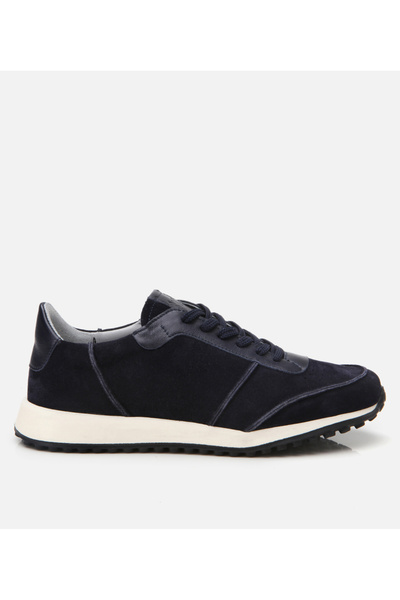 Hotiç Men's Suede Leather Navy Blue Ultra Light Sole Sports Shoes